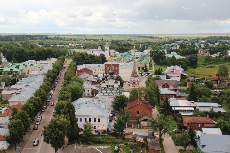 Вид на Суздаль с Преподобенской колокольни